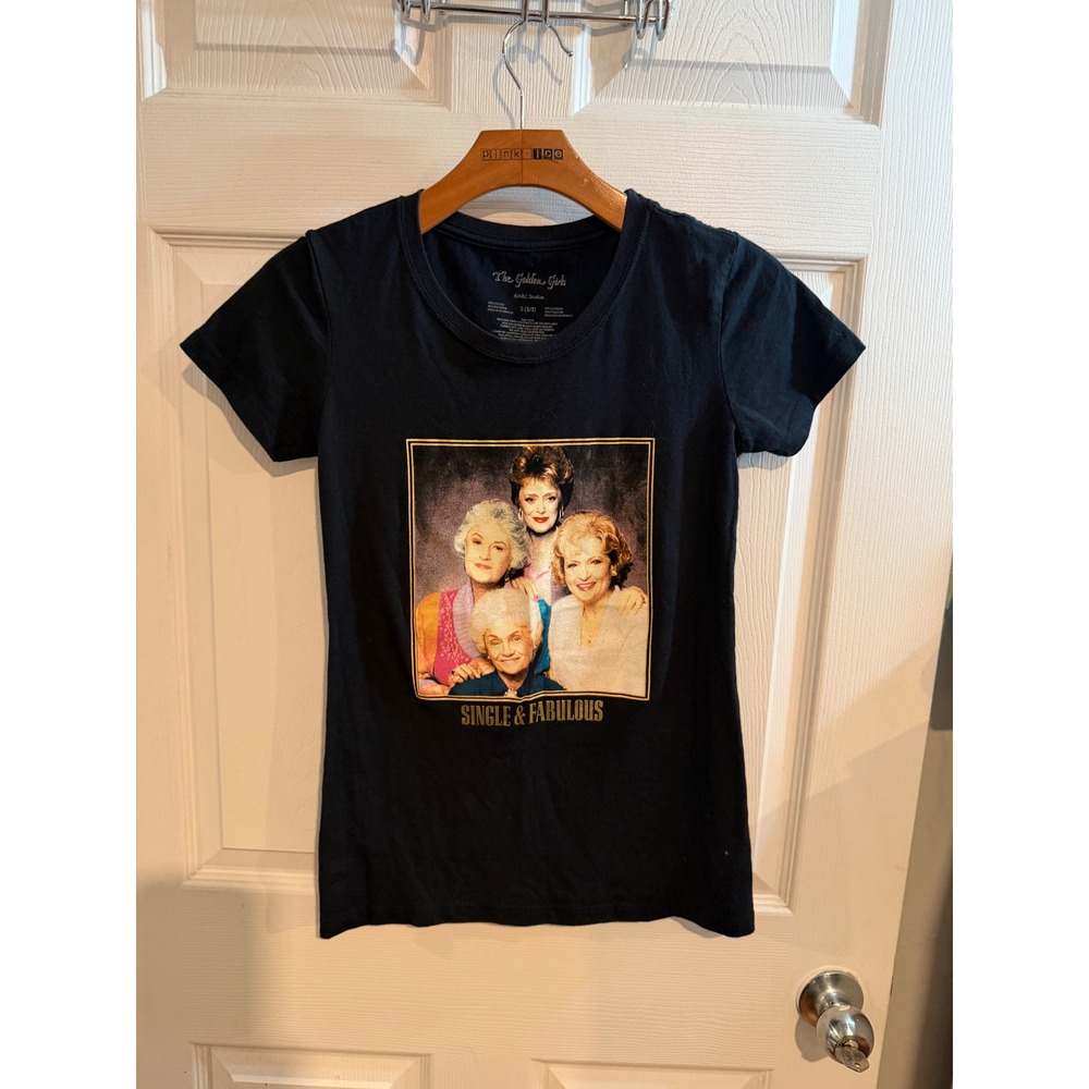 The Golden Girls Single & Fabulous Graphic T-Shirt Black Small S Sitcom Tee